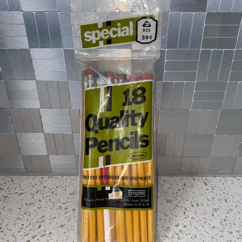 VTG EMPIRE Pencil Co FACTORY OVERRUNS AND MISPRINTS Special 18 Count SEALED USA.